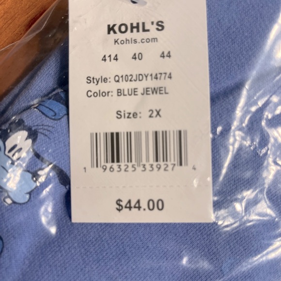 MICKEY AND FRIENDS 2X Sweatshirt Blue All New In Bag - Picture 7 of 8